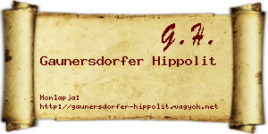 Gaunersdorfer Hippolit névjegykártya